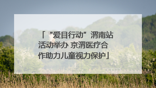 “爱目行动”渭南站活动举办 京渭医疗合作助力儿童视力保护