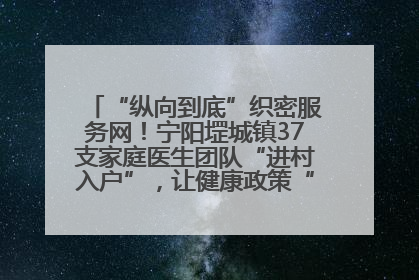 “纵向到底”织密服务网！宁阳堽城镇37支家庭医生团队“进村入户”，让健康政策“落地生根”