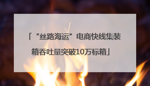 “丝路海运”电商快线集装箱吞吐量突破10万标箱