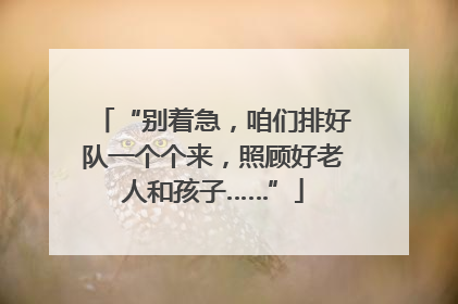 “别着急，咱们排好队一个个来，照顾好老人和孩子……”