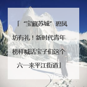 “宝藏苏城”碧凤坊有礼！新时代青年榜样喊话宝子们这个六一来平江街道