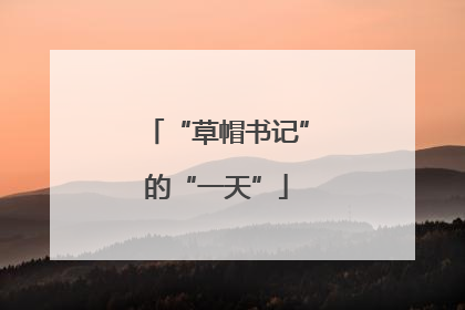 “草帽书记”的“一天”