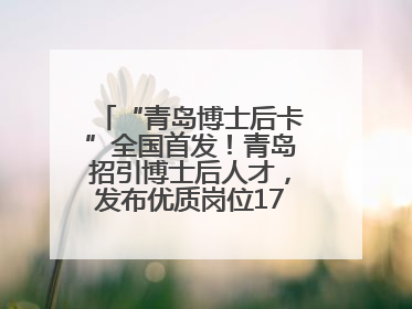 “青岛博士后卡”全国首发！青岛招引博士后人才，发布优质岗位1700余个