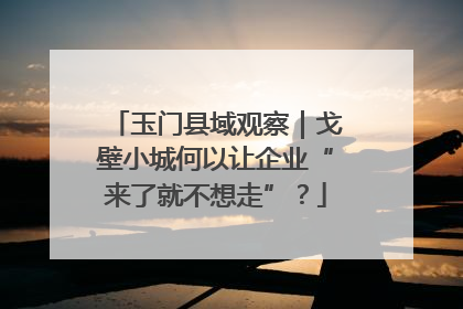 玉门县域观察｜戈壁小城何以让企业“来了就不想走”？