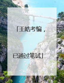 王皓考编，已通过笔试
