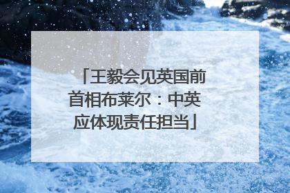 王毅会见英国前首相布莱尔：中英应体现责任担当
