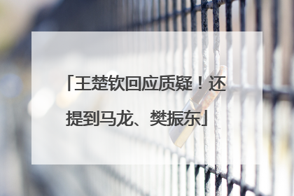 王楚钦回应质疑！还提到马龙、樊振东