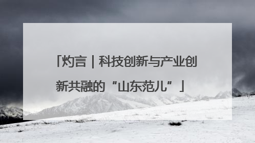 灼言｜科技创新与产业创新共融的“山东范儿”