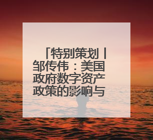 特别策划丨邹传伟：美国政府数字资产政策的影响与应对