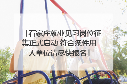 石家庄就业见习岗位征集正式启动 符合条件用人单位请尽快报名