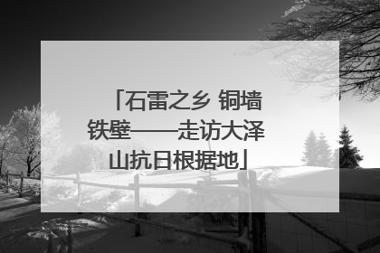石雷之乡 铜墙铁壁——走访大泽山抗日根据地
