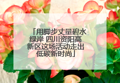 用脚步丈量碧水绿岸 四川资阳高新区这场活动走出低碳新时尚