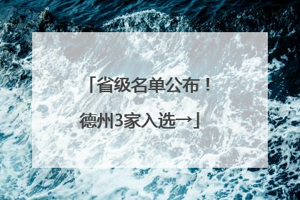 省级名单公布！德州3家入选→