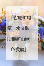 省地矿局第二水文队助推矿山绿色发展