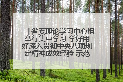 省委理论学习中心组举行集中学习 学好用好深入贯彻中央八项规定精神成效经验 示范带头持续推动全省学习教育走深走实