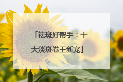 祛斑好帮手：十大淡斑卷王新宠
