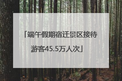端午假期宿迁景区接待游客45.5万人次