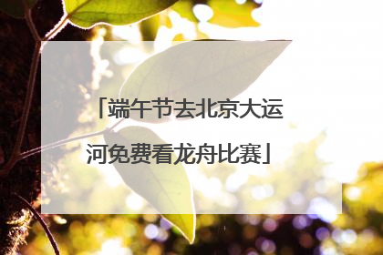 端午节去北京大运河免费看龙舟比赛