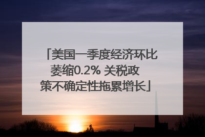 美国一季度经济环比萎缩0.2% 关税政策不确定性拖累增长