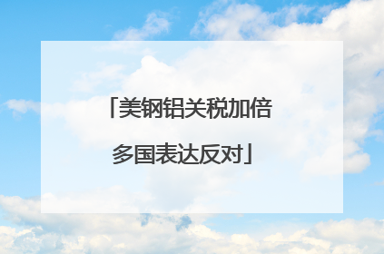 美钢铝关税加倍 多国表达反对