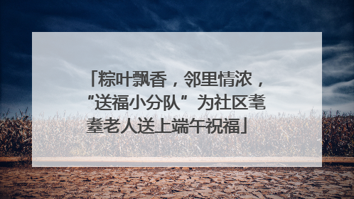 粽叶飘香，邻里情浓，“送福小分队”为社区耄耋老人送上端午祝福