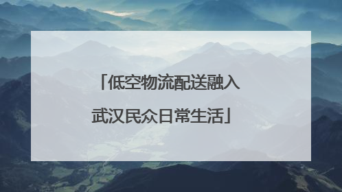 低空物流配送融入武汉民众日常生活