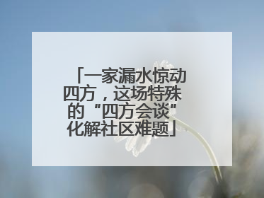 一家漏水惊动四方，这场特殊的“四方会谈”化解社区难题
