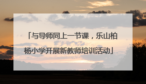 与导师同上一节课，乐山柏杨小学开展新教师培训活动