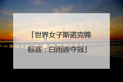 世界女子斯诺克锦标赛：白雨露夺冠