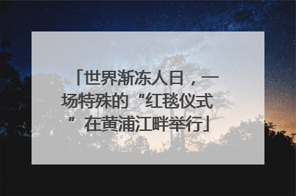 世界渐冻人日，一场特殊的“红毯仪式”在黄浦江畔举行