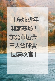 东城少年制霸赛场！东莞市运会三人篮球赛圆满收官