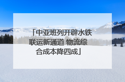 中亚班列开辟水铁联运新通道 物流综合成本降四成