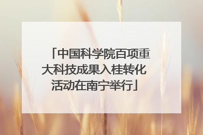 中国科学院百项重大科技成果入桂转化活动在南宁举行