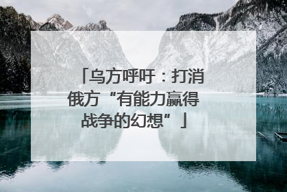 乌方呼吁：打消俄方“有能力赢得战争的幻想”