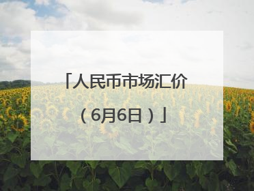 人民币市场汇价（6月6日）