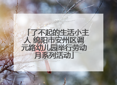 了不起的生活小主人 绵阳市安州区调元路幼儿园举行劳动月系列活动