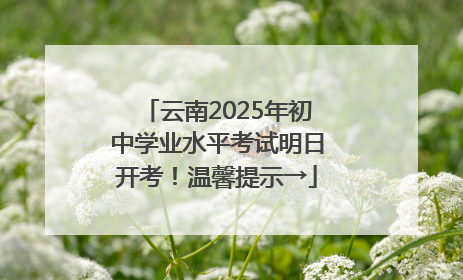 云南2025年初中学业水平考试明日开考！温馨提示→