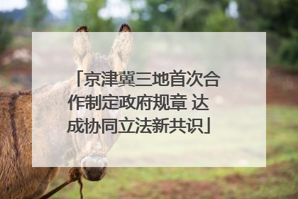 京津冀三地首次合作制定政府规章 达成协同立法新共识