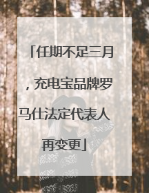 任期不足三月，充电宝品牌罗马仕法定代表人再变更
