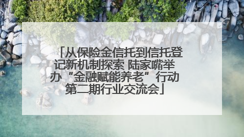 从保险金信托到信托登记新机制探索 陆家嘴举办“金融赋能养老”行动第二期行业交流会