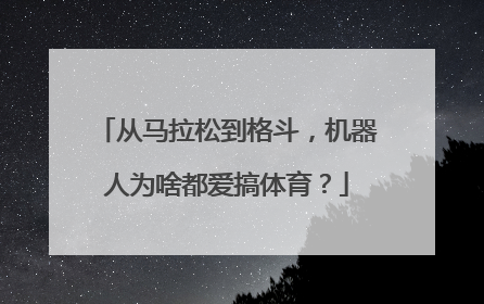 从马拉松到格斗，机器人为啥都爱搞体育？