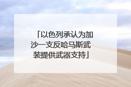 以色列承认为加沙一支反哈马斯武装提供武器支持