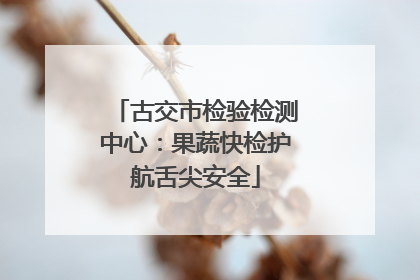 古交市检验检测中心：果蔬快检护航舌尖安全