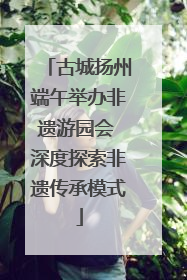 古城扬州端午举办非遗游园会 深度探索非遗传承模式