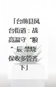 台前县凤台街道：战高温守“粮”辰 禁烧保收多管齐下
