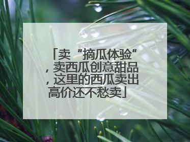 卖“摘瓜体验”，卖西瓜创意甜品，这里的西瓜卖出高价还不愁卖