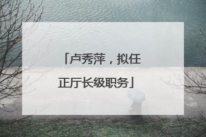 卢秀萍，拟任正厅长级职务