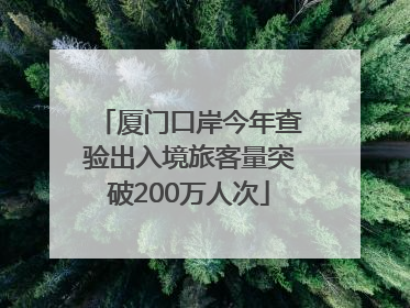 厦门口岸今年查验出入境旅客量突破200万人次