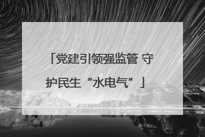党建引领强监管 守护民生“水电气”