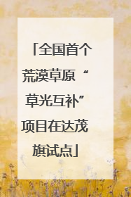 全国首个荒漠草原“草光互补”项目在达茂旗试点